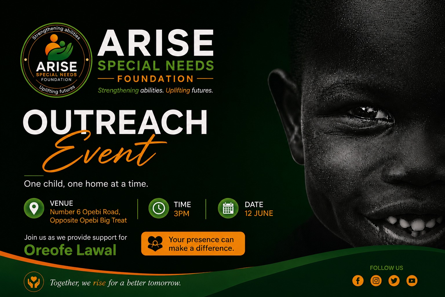 One Child Lagos Outreach Flyer